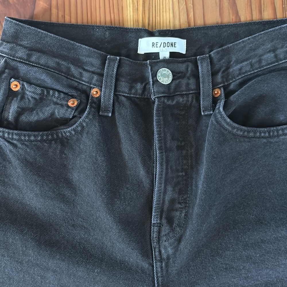 Re/Done Washed Black Denim Jean - Picture 4 of 5